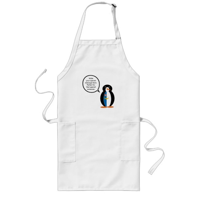 Tablier Long Drapeau Azoréen Parlant Mme Penguin Long Apron (Devant)
