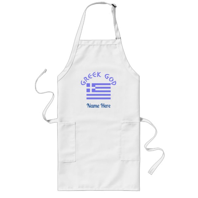 Tablier Long Drapeau de Dieu grec de la Grèce Personnalisé (Devant)