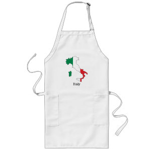 Tablier Long Drapeau de l'Italie dans sa carte - Collection de 