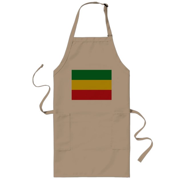 Tablier Long Drapeau rastafarien Rasta Ethiopie (Devant)