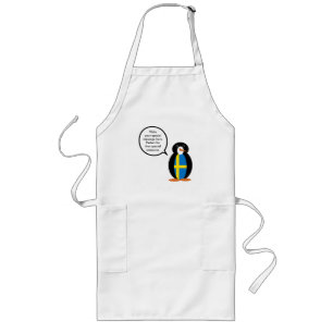 Tablier Long Drapeau suédois parlant à Mme Penguin