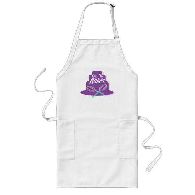 Tablier Long Embrasse le gâteau Baker et le Whisk (Devant)