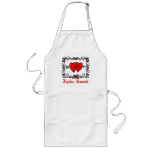 Tablier Long Espace Coeurs romantiques