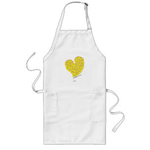 Tablier Long Été en amour - Coeurs de soleil et de plage