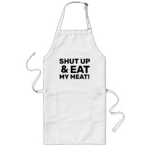 Tablier Long Fête des pères BBQ Apron FERMÉ MANGER MA VIANDE