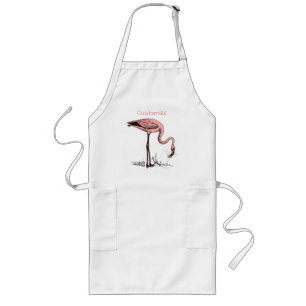 Tablier Long Flamant rose Boire Martini Thunder_Cove