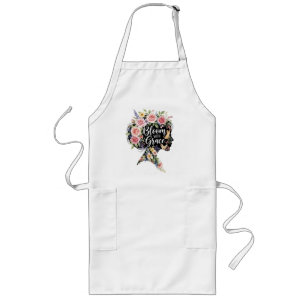 Tablier Long Fleur avec Grace Elégant Floral Inspirational Art