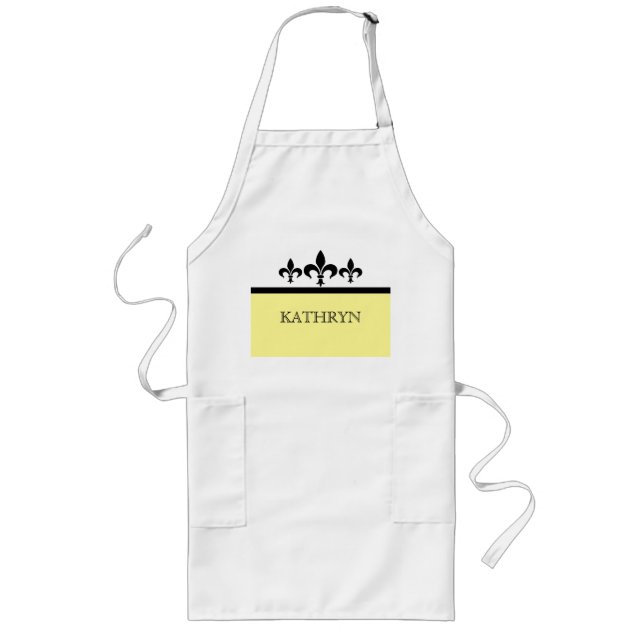 Tablier Long Fleur De Lis Apron Jaune (Devant)