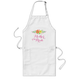 Tablier Long Fleurs roses Mère de la mariée