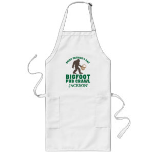 Tablier Long Funny Big Foot Pub Crawl Name St Patricks Day