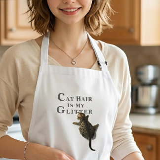 Tablier Long Funny Cat Climbing-Cat Hair Is My Glitter