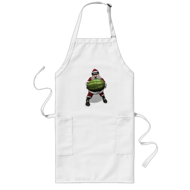 Tablier Long Funny Père Noël Avec Melon Géant (Devant)