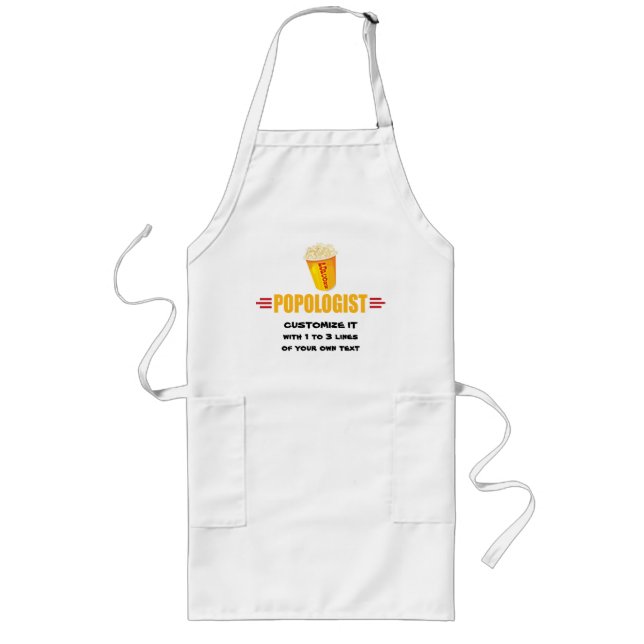 Tablier Long Funny Popcorn personnalisé (Devant)