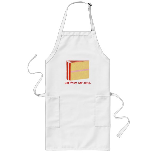 Tablier Long Gâteau jaune Glacé rouge Laissez-les manger des ta (Devant)