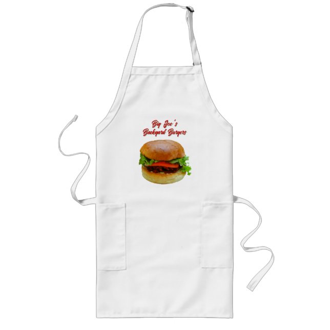 Tablier Long Grand Burger Cuisine Apron Pour Les Gars (Devant)