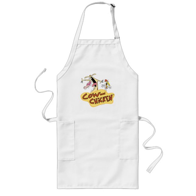 Tablier Long Graphique du logo de la vache et du poulet (Devant)