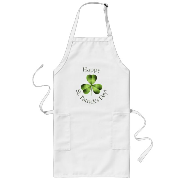 Tablier Long Graphique shamrock à trois feuilles (Devant)