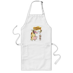 Tablier Long Graphique souriant de vache et de poulet