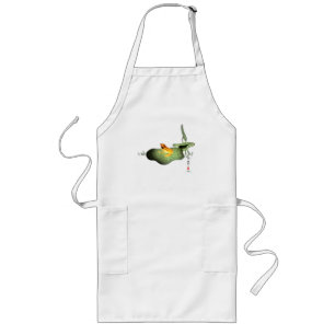 Tablier Long Grenouille jaune sur feuille de lotus