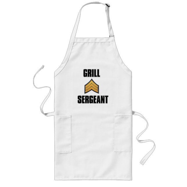 Tablier Long Grill Sergeant drôle d'apron d'été barbecue grilla (Devant)