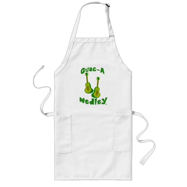 Tablier Long Guac Medley Guacamole Avocado Guitare Slogan (Devant)