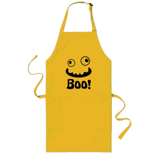 Tablier Long Halloween effrayant Fanny Face Boo (Devant)