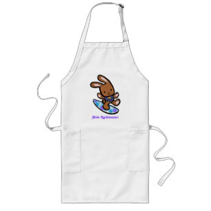 Tablier Long Hawaiian Surfing Bunny Cartoon de vacances