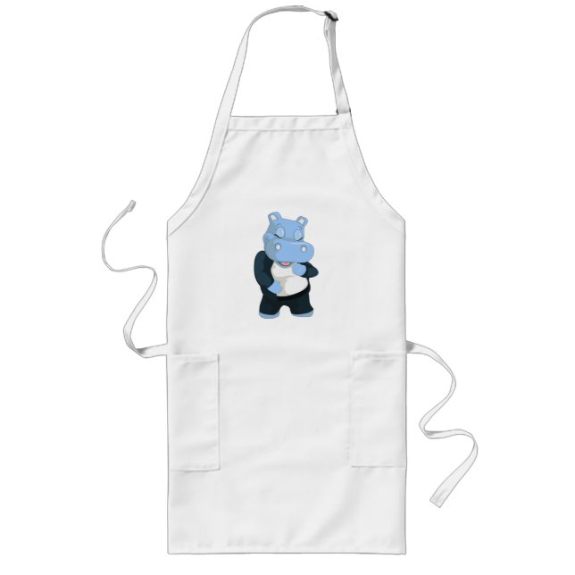 TABLIER LONG HIPPO BLEU CUT (Devant)