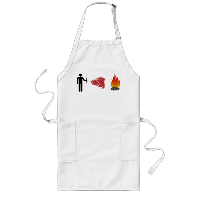 Tablier Long Homme. Viande. Le feu (Devant)