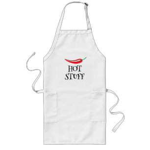 Tablier Long Hot Stups drôle épicé rouge cayenne piment BBQ