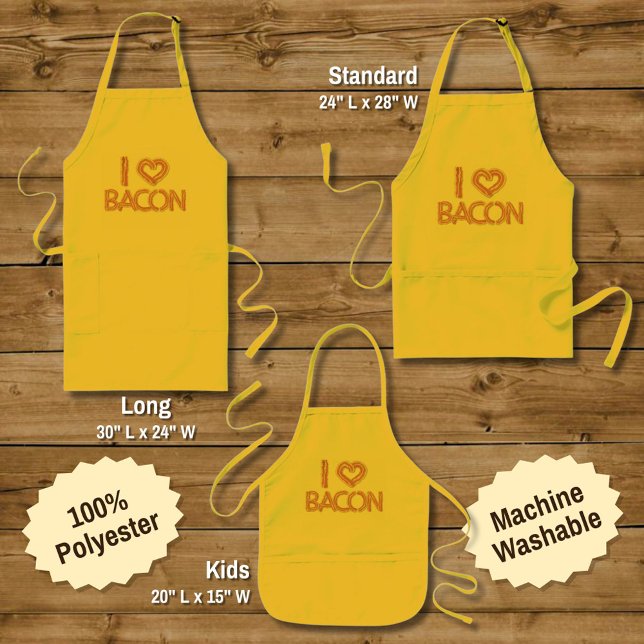 Tablier Long I Love Bacon (Créateur téléchargé)