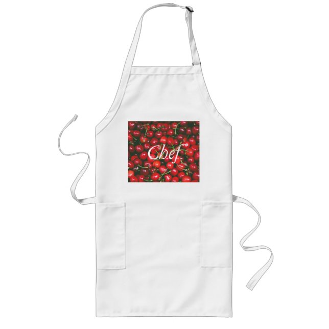 Tablier Long I Love You - Design cerise (Devant)