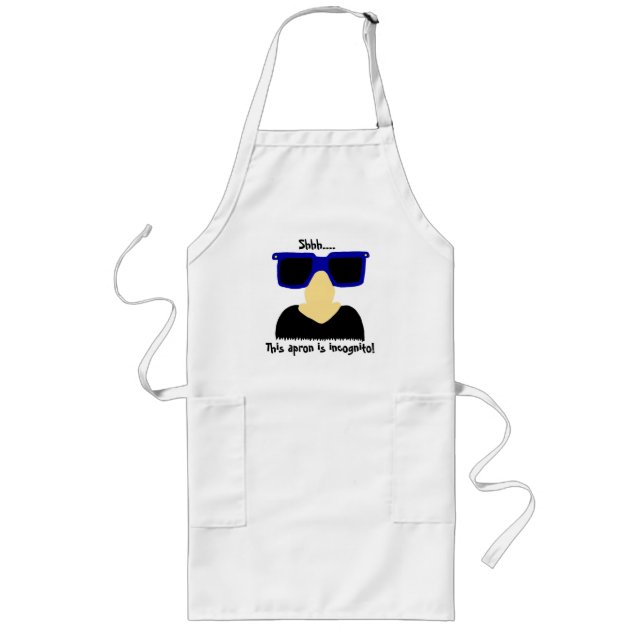 Tablier Long Incognito Moustache et lunettes Apron (Devant)