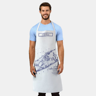 Tablier Long Island Les Hamptons Carte Bleu Marine