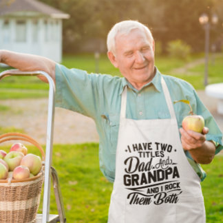 Tablier Long Joli Amusant Retro Typographie Papa Grand-père Cad