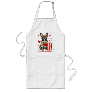 Tablier Long Joli cœur de la Saint-Valentin de Bouledogue Franç
