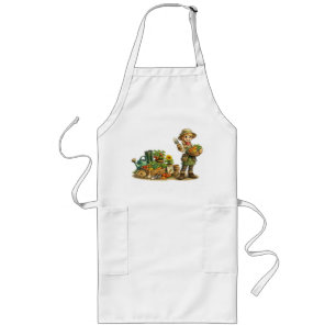 Tablier Long Jolie Fille Jardinière Récoltant des Légumes Art