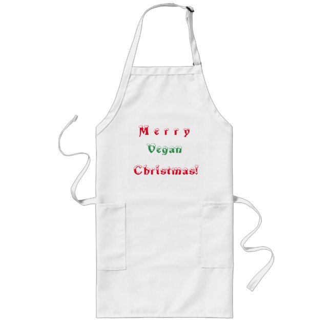 Tablier Long Joyeux Noël végétalien (Devant)