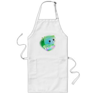 Tablier Long Kawaii Cartoon Kitten