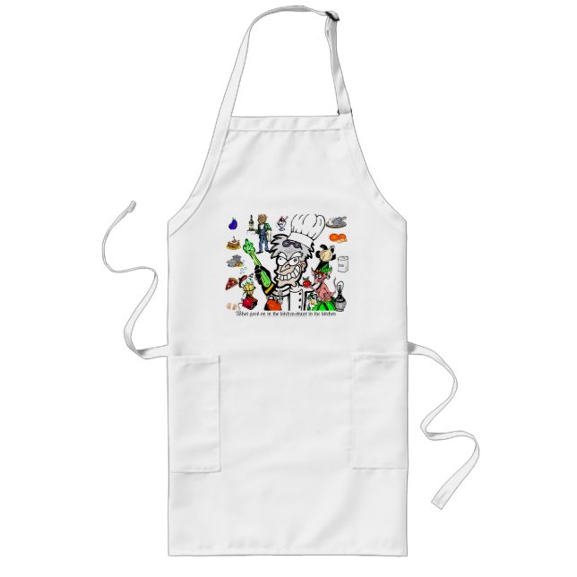Tablier Long "la SCIENCE FOLLE du "" de CHIMIE et de CUISINE (Devant)