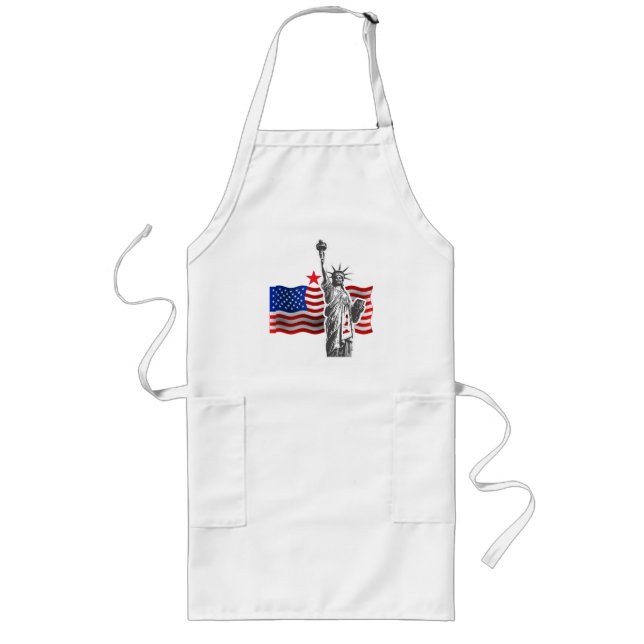 Tablier Long Lady Liberty avec pavillon américain (Devant)