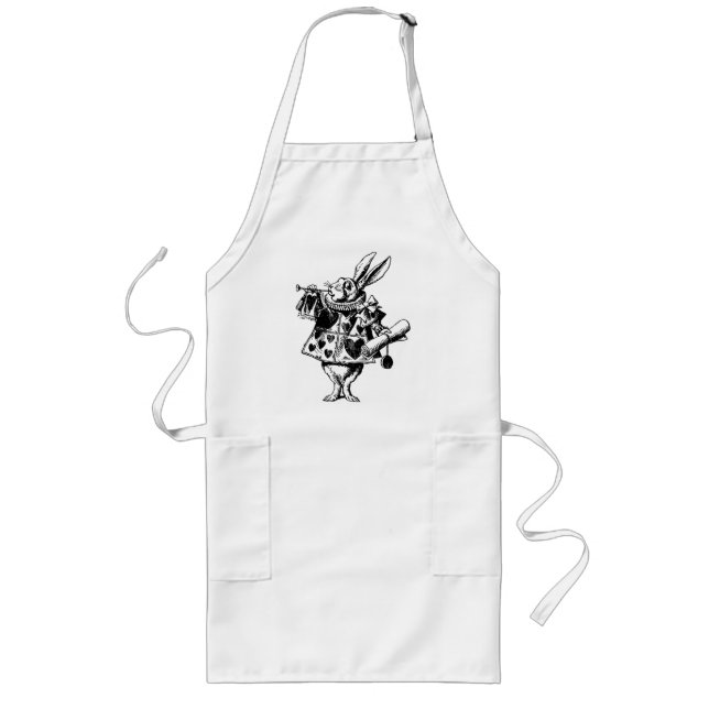 Tablier Long Lapin blanc d'Alice au pays des merveilles (Devant)