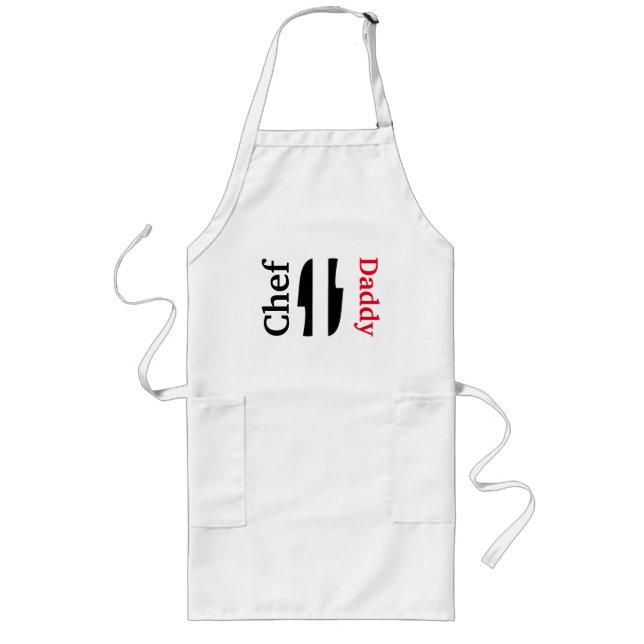 Tablier Long Le tablier adulte de papa personnalisé par chef (Devant)