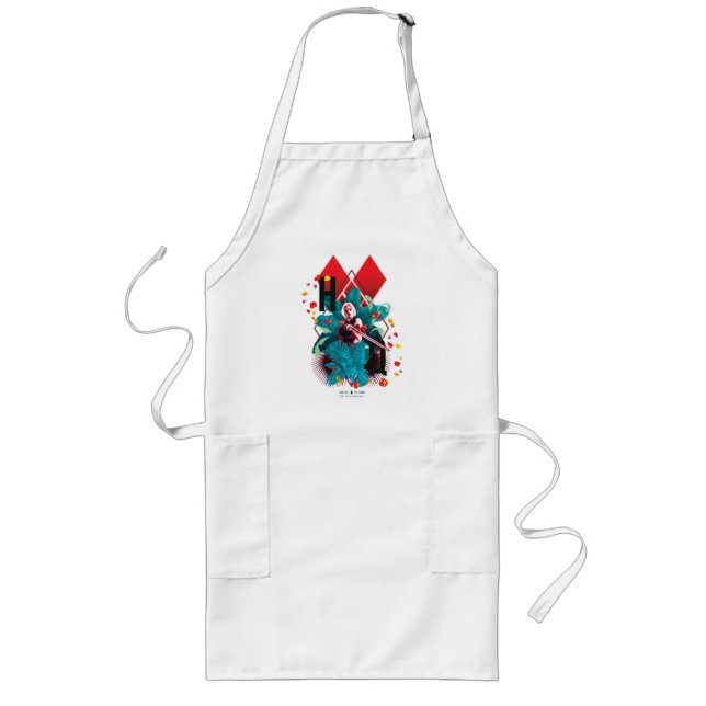 Tablier Long L'équipe du suicide | Harley Quinn Floral Diamond (Devant)