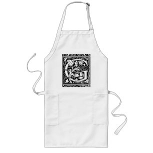 Tablier Long Lettre G Monogramme médiéval Art Nouveau