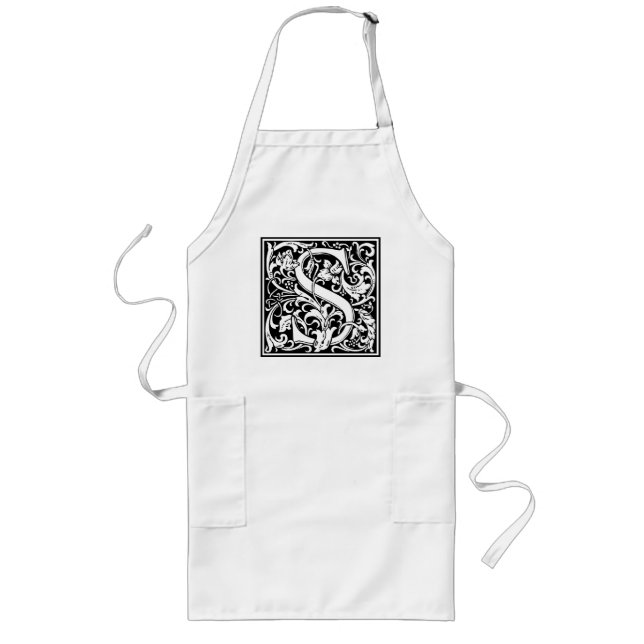 Tablier Long Lettre S Monogramme médiéval Art Nouveau (Devant)