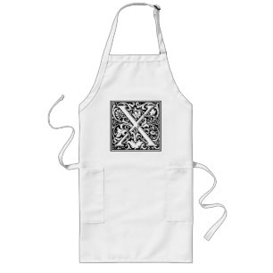 Tablier Long Lettre X Monogramme Art Nouveau Médiéval