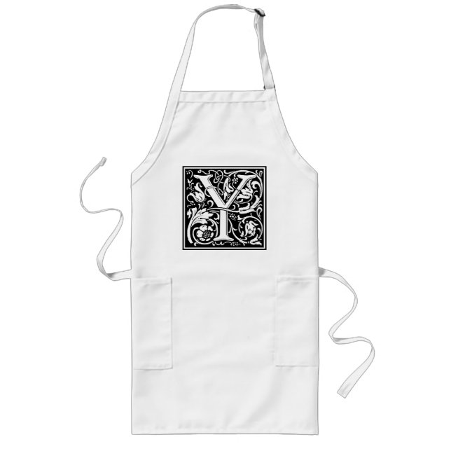 Tablier Long Lettre Y Monogramme médiéval Art Nouveau (Devant)