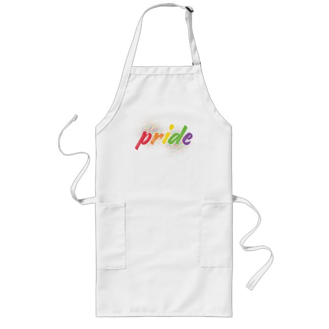 Tablier Long LGBTQ - Fierté - Couleurs arc-en-ciel (Devant)