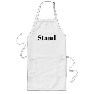 Tablier Long Logo Stand Blanc Cuisine Barbecue Chef